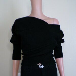 Black Wrap Sweater | Soft Knit | Boutique Style| Size [s/m]